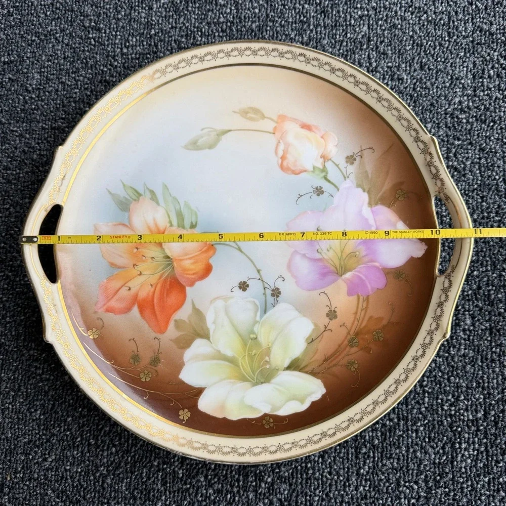 Royal Munich Z.S. & Co‎ Bavaria Antique Floral Cake Plate 10.5
